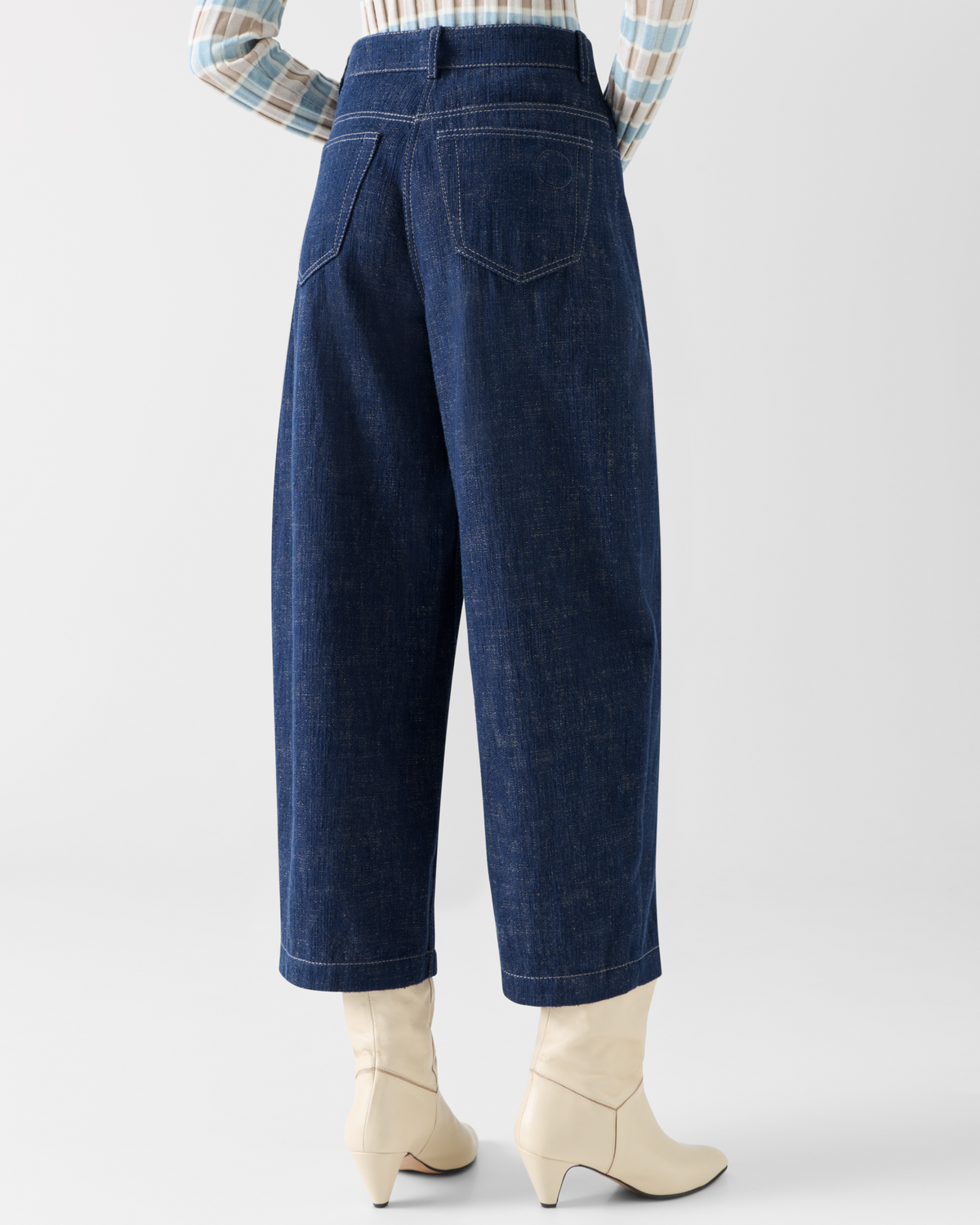 Designer ブラッシュドコットンデニム パンツ The Farrow Pants（ファロー・パンツ） - ネイビー #editorial
