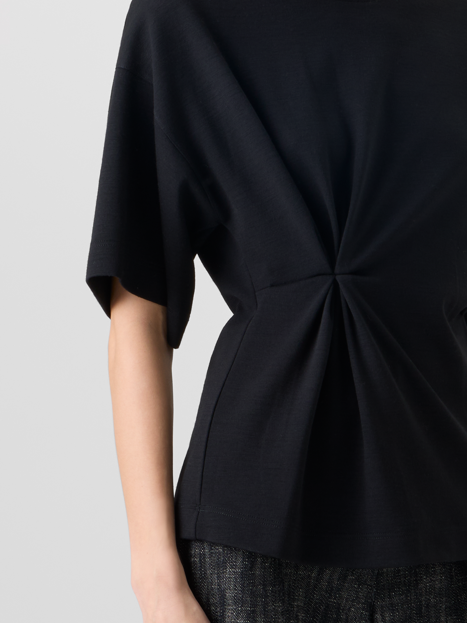 Designer コットンジャージ ・Tシャツ - ブラック 
