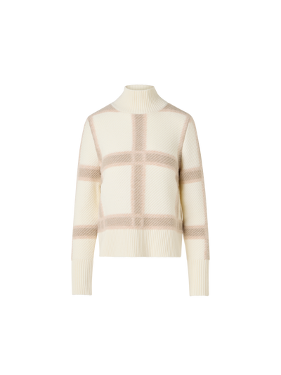 Designer ウールカシミヤ ニットプルオーバー - エクリュ