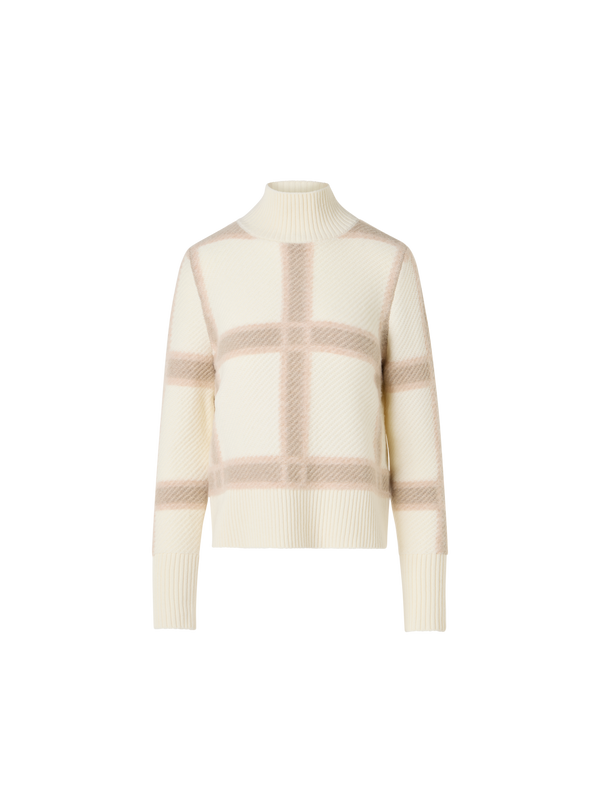 Designer ウールカシミヤ ニットプルオーバー - エクリュ