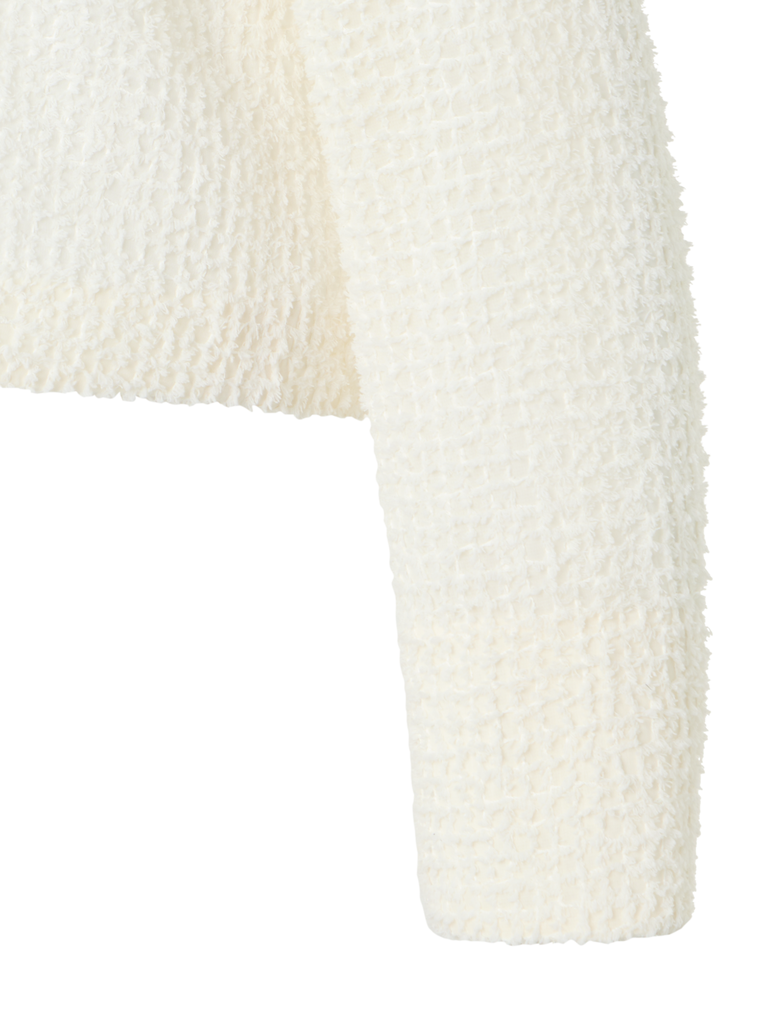 Designer フリンジ付きテクノグリッド素材 (ポリエステル) ・ジャケット - エクリュ