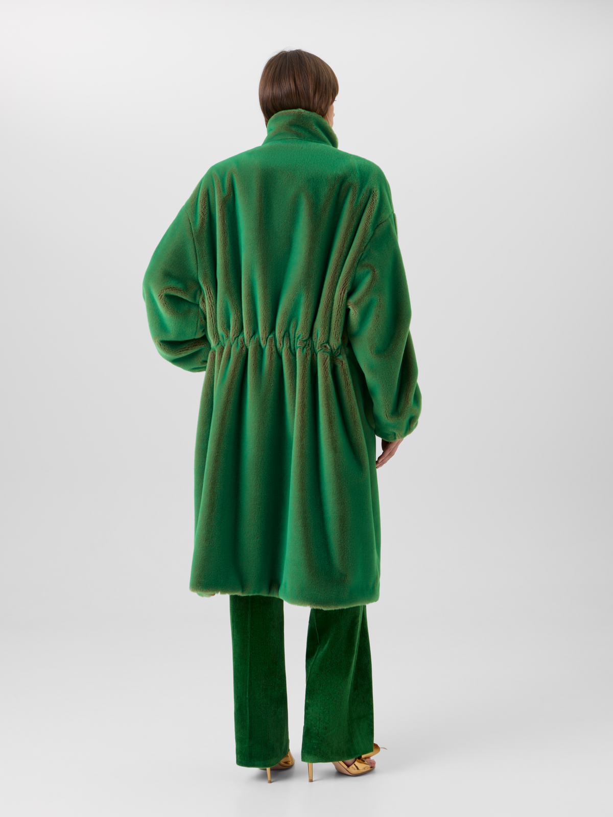 Designer シャンジャンフェイクファー コート The Lucas Coat（ルーカス・コート） - グリーン #editorial