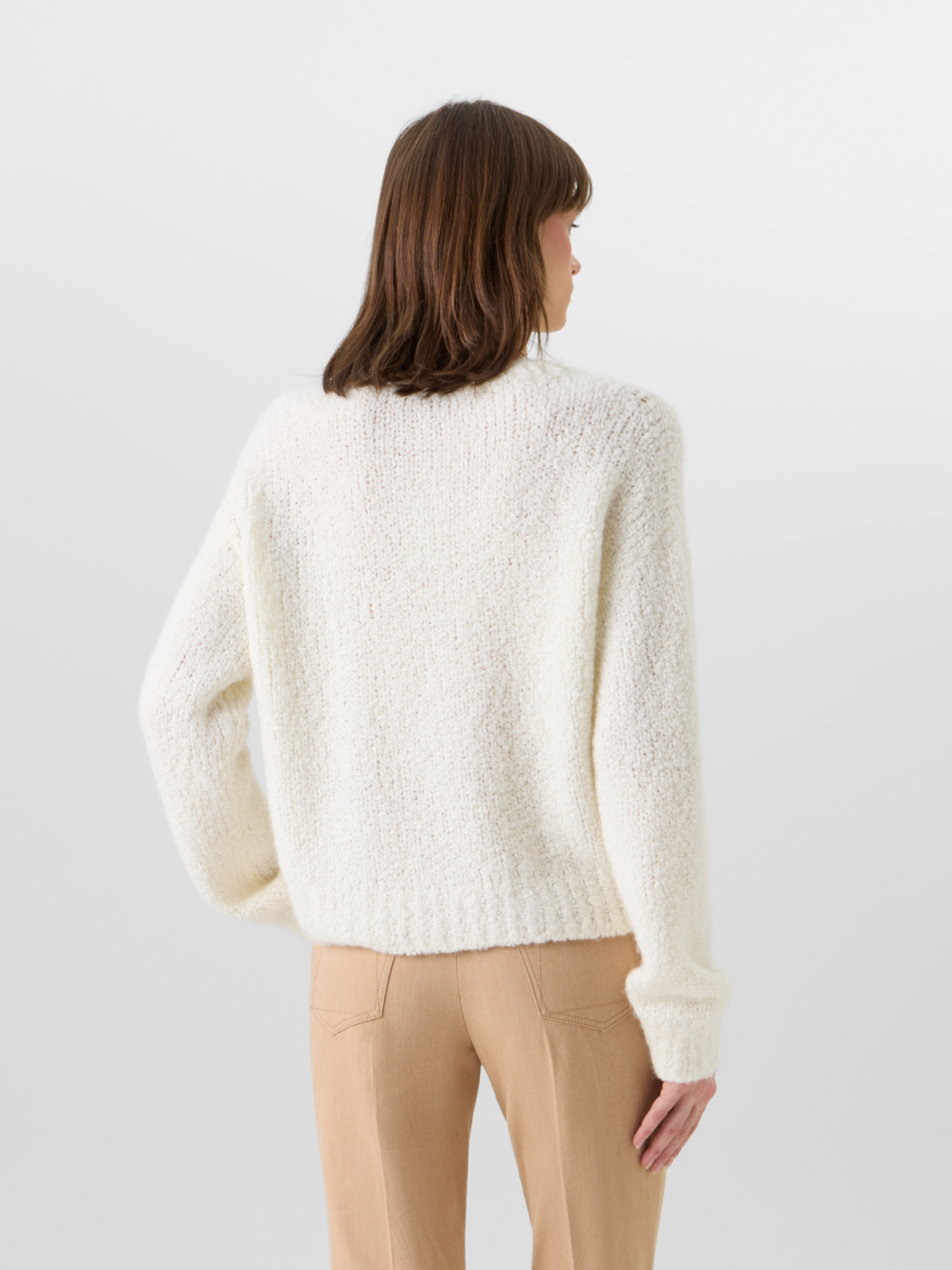 Designer カシミアシルクブークレ ・ニットプルオーバー #editorial