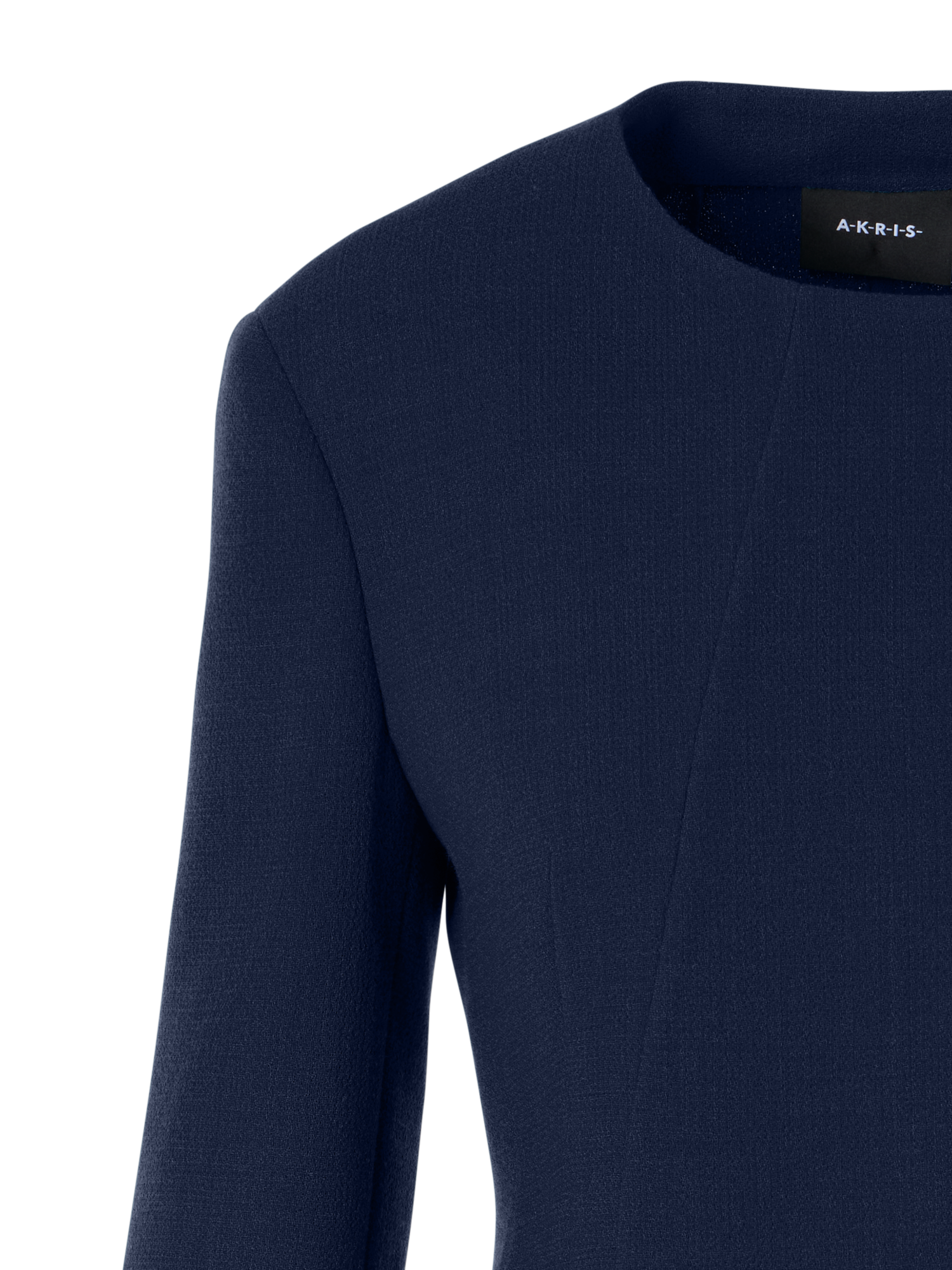 Designer ウールクレープダブルフェイス ・ジャケット - ブルー