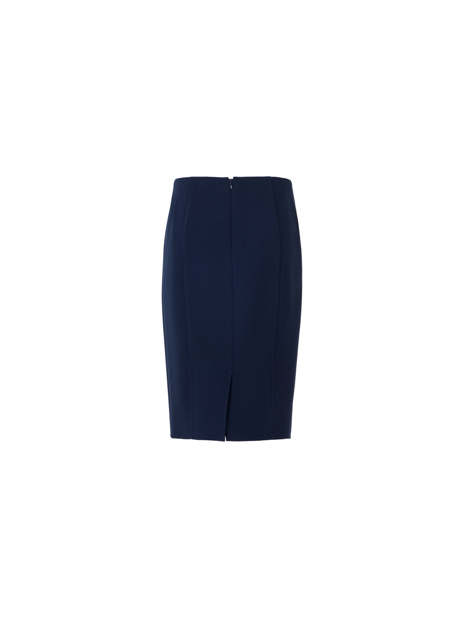 Designer ウールクレープダブルフェイス ・スカート - ネイビー