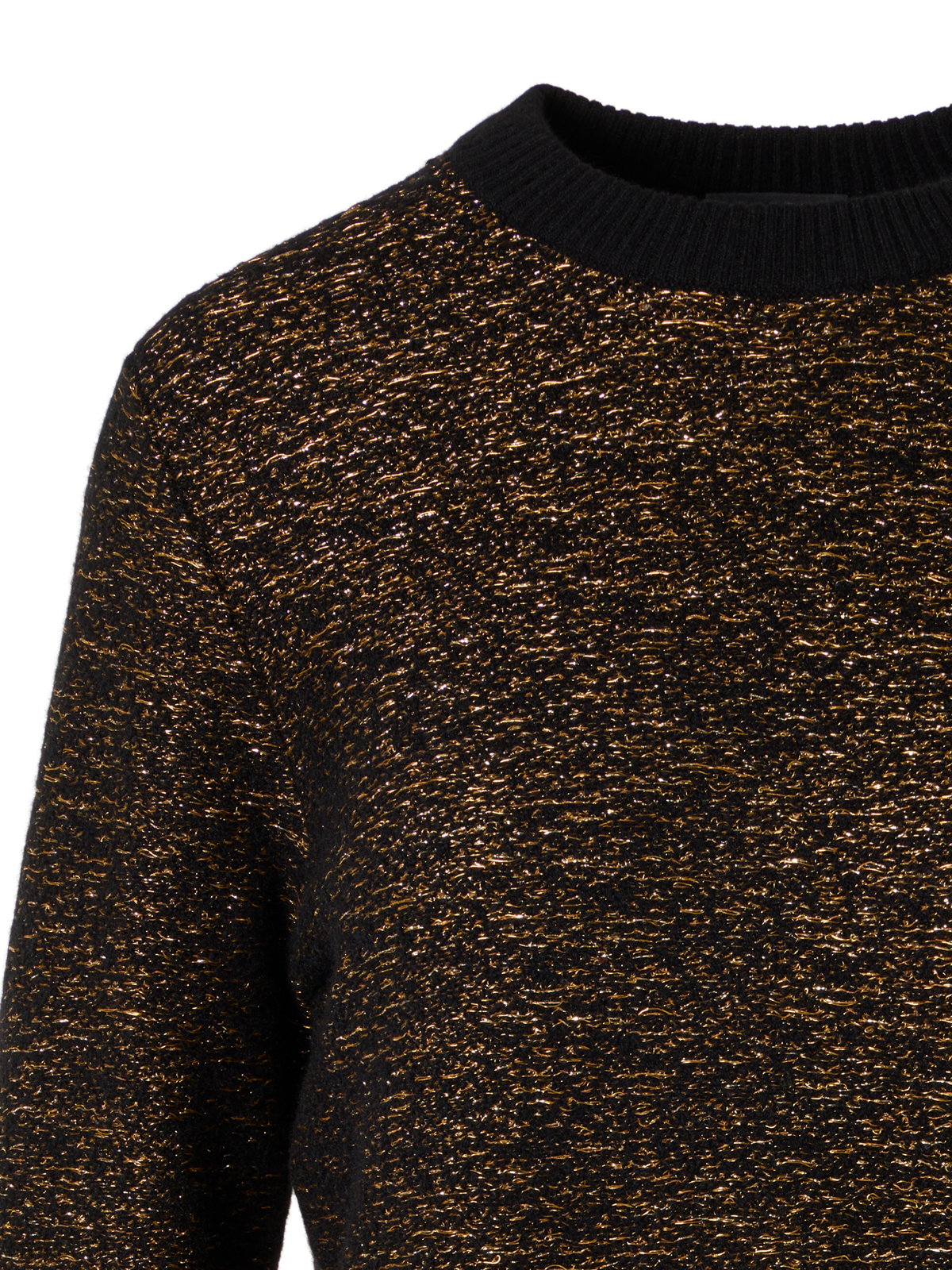 Designer カシミヤラメ ニットプルオーバー - ブラック