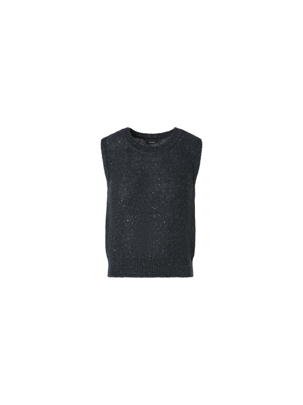 Designer リネンコットンブレンド ・ニットトップ