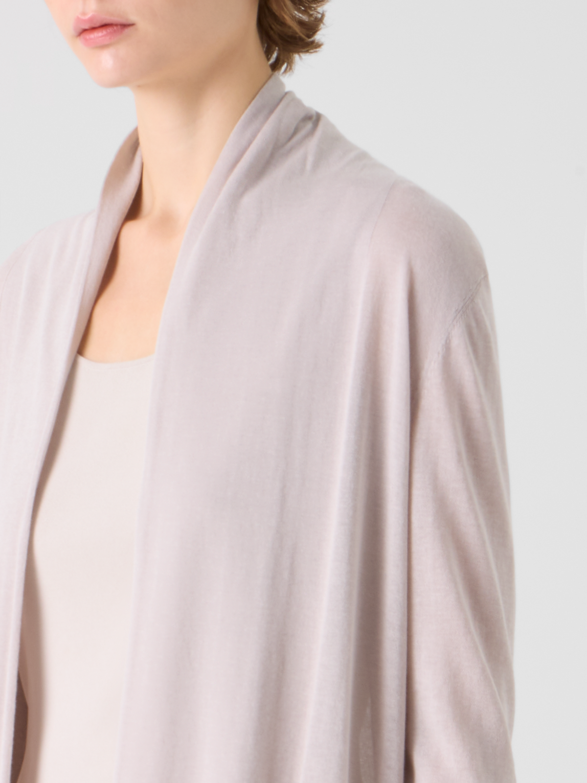 Designer シルクコットン ・ニットカーディガン - ベージュ #editorial