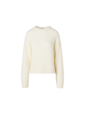 Designer カシミアシルクブークレ ・ニットプルオーバー