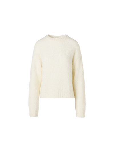 Designer カシミアシルクブークレ ・ニットプルオーバー