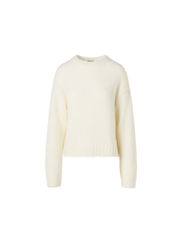 Designer カシミアシルクブークレ ・ニットプルオーバー