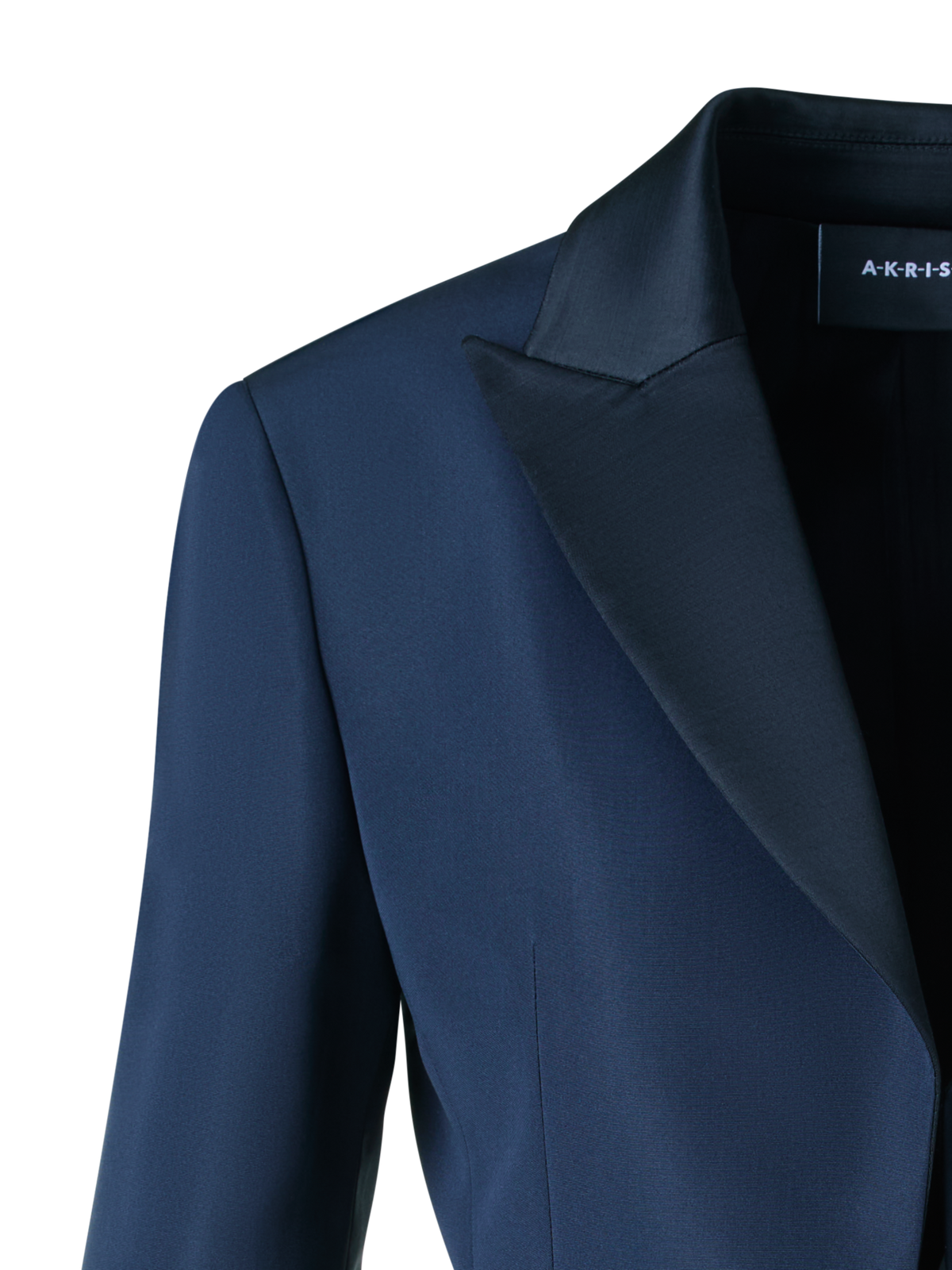 Designer オットマンシルク ・ジャケット - ネイビー - ブルー