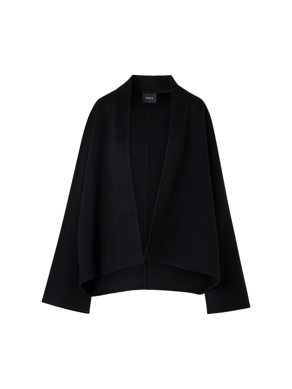 Designer カシミヤダブルフェイス キモノジャケット - ブラック