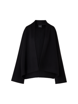 Designer カシミヤダブルフェイス キモノジャケット - ブラック