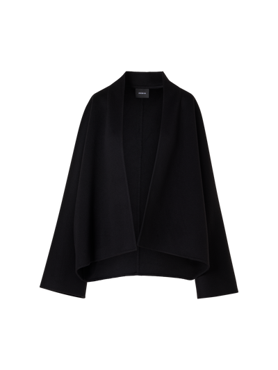 Designer カシミヤダブルフェイス キモノジャケット - ブラック