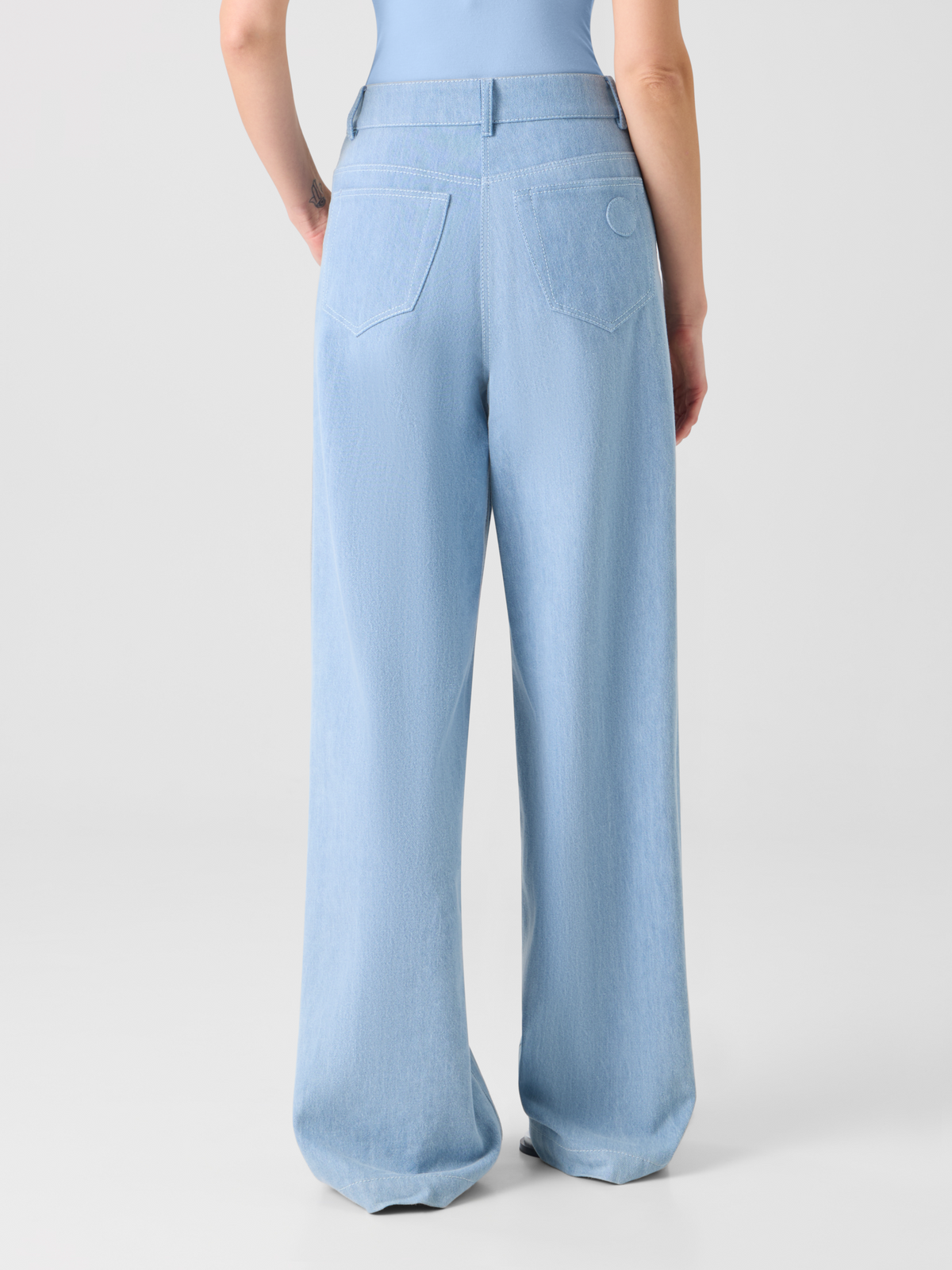 Designer ウォッシュドコットンデニム ・パンツ - ブルー #editorial