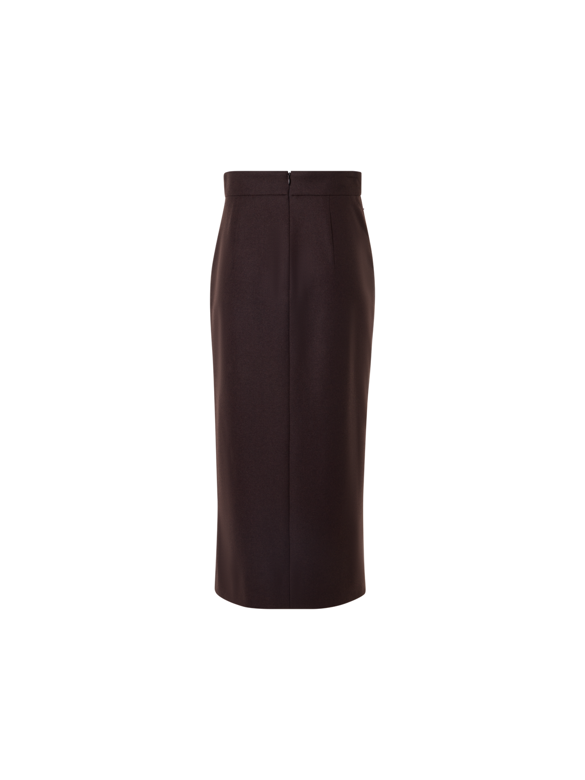 Designer ウールストレッチフランネル スカート - ブラウン