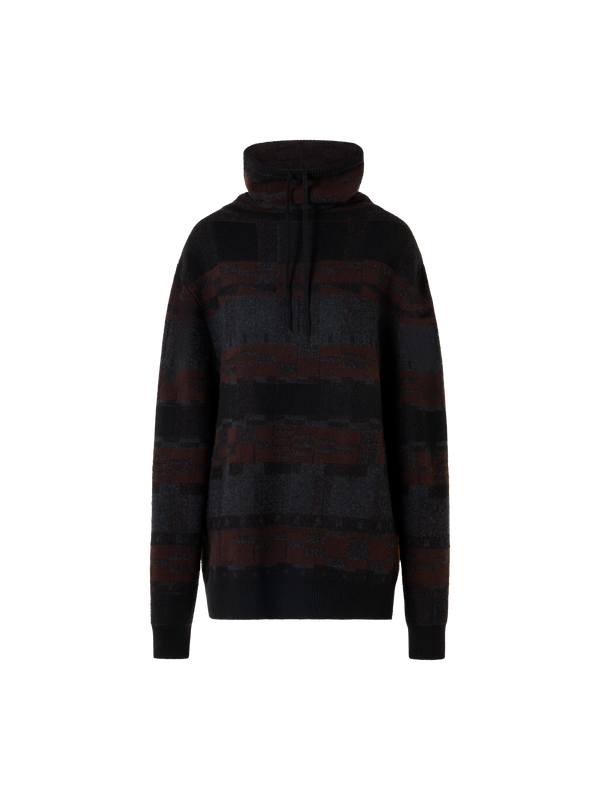 Designer カシミヤ ニットプルオーバー - ブラウン - ブラック