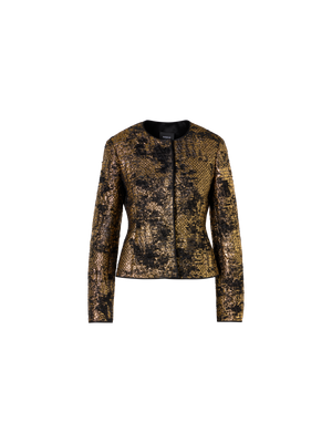 Designer テクノシルクブレンドラメ ジャケット The Kelis Jacket（ケリス・ジャケット） - ゴールド