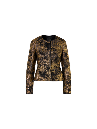 Designer テクノシルクブレンドラメ ジャケット The Kelis Jacket（ケリス・ジャケット） - ゴールド