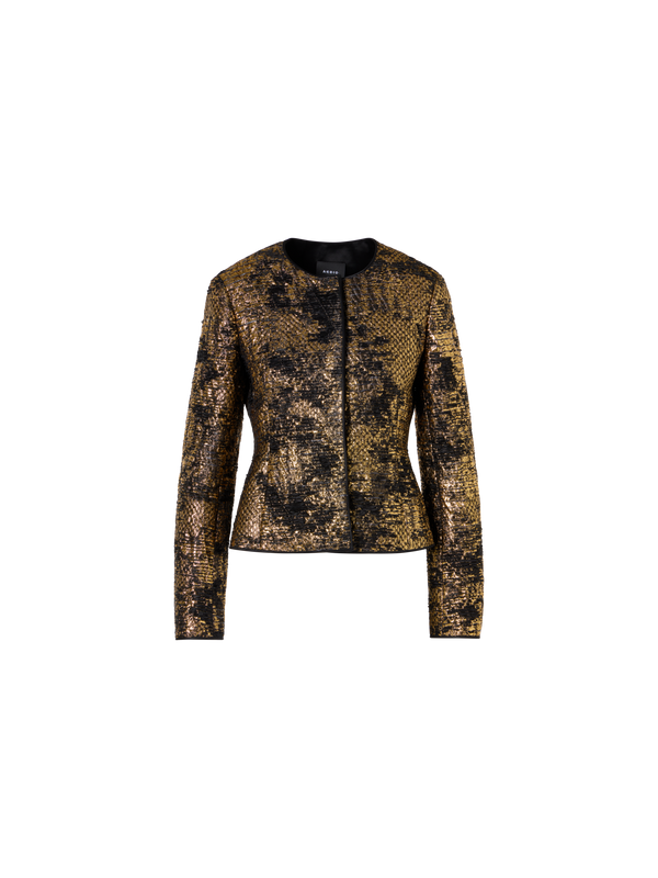 Designer テクノシルクブレンドラメ ジャケット The Kelis Jacket（ケリス・ジャケット） - ゴールド
