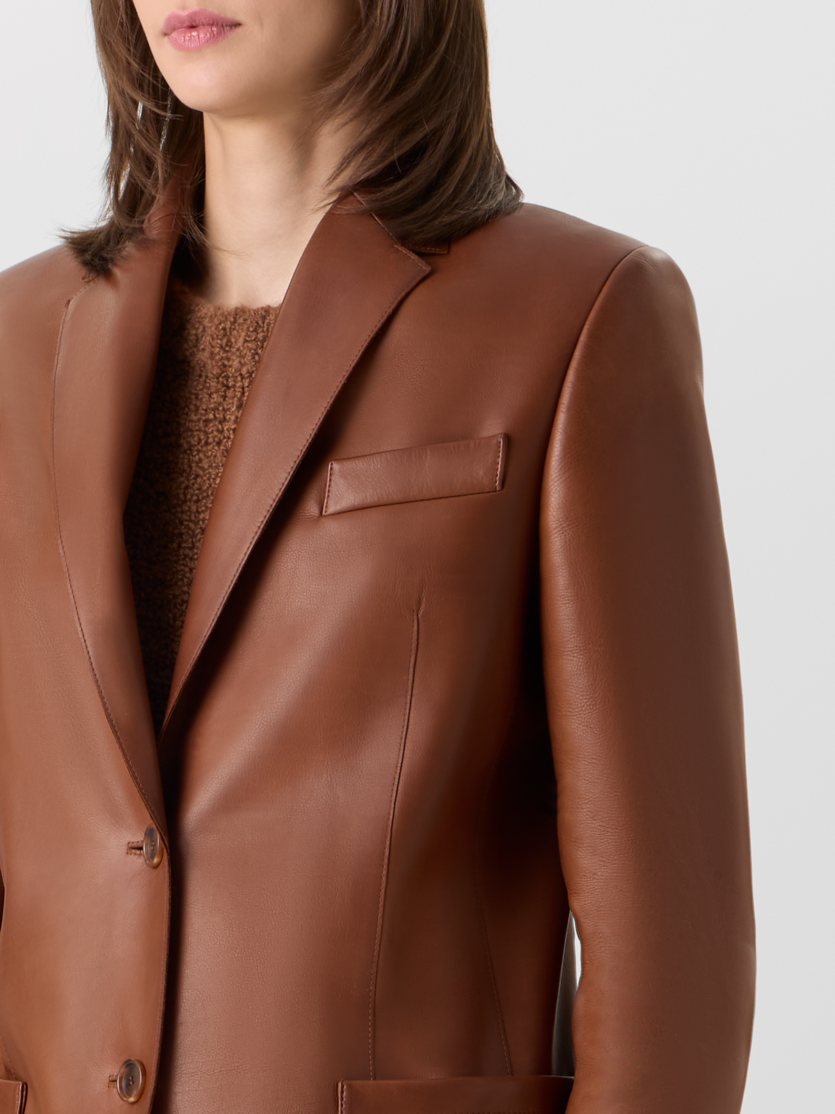 Designer ラムナッパレザー ジャケット The Kora Jacket（コーラ・ジャケット） - ブラウン #editorial