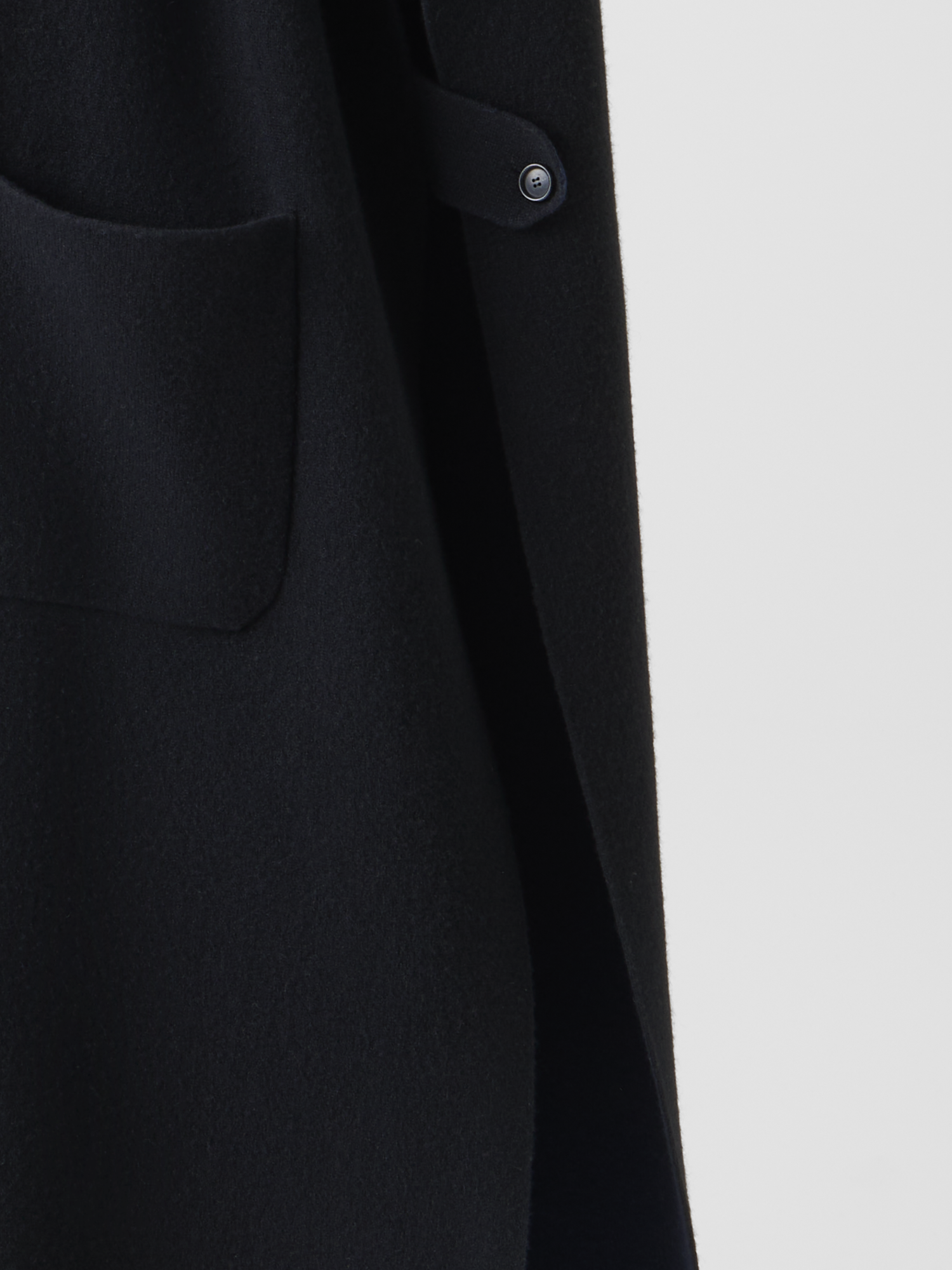 Designer カシミヤダブルフェイス ・ニットカーディガン - ブラック - ネイビー - ブルー 