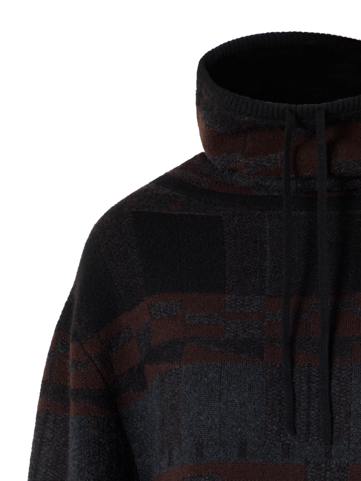 Designer カシミヤ ニットプルオーバー - ブラウン - ブラック