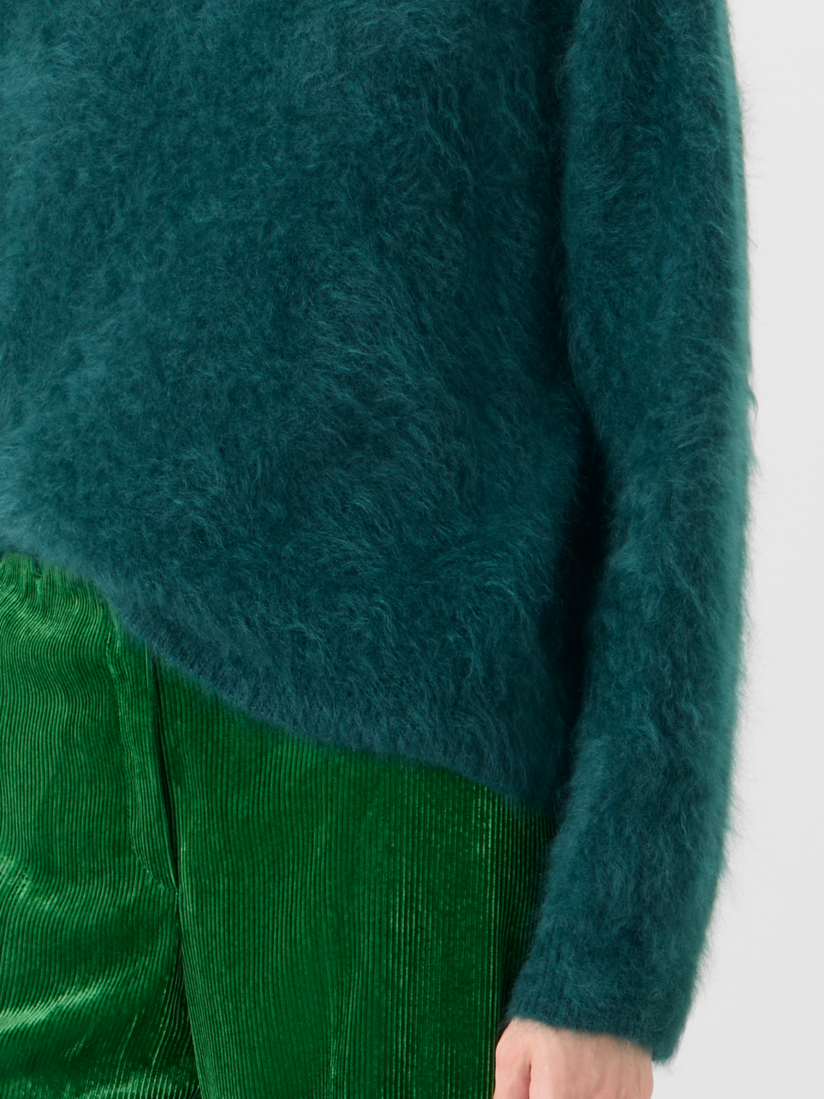 Designer クラウドカシミヤ ニットプルオーバー - グリーン 