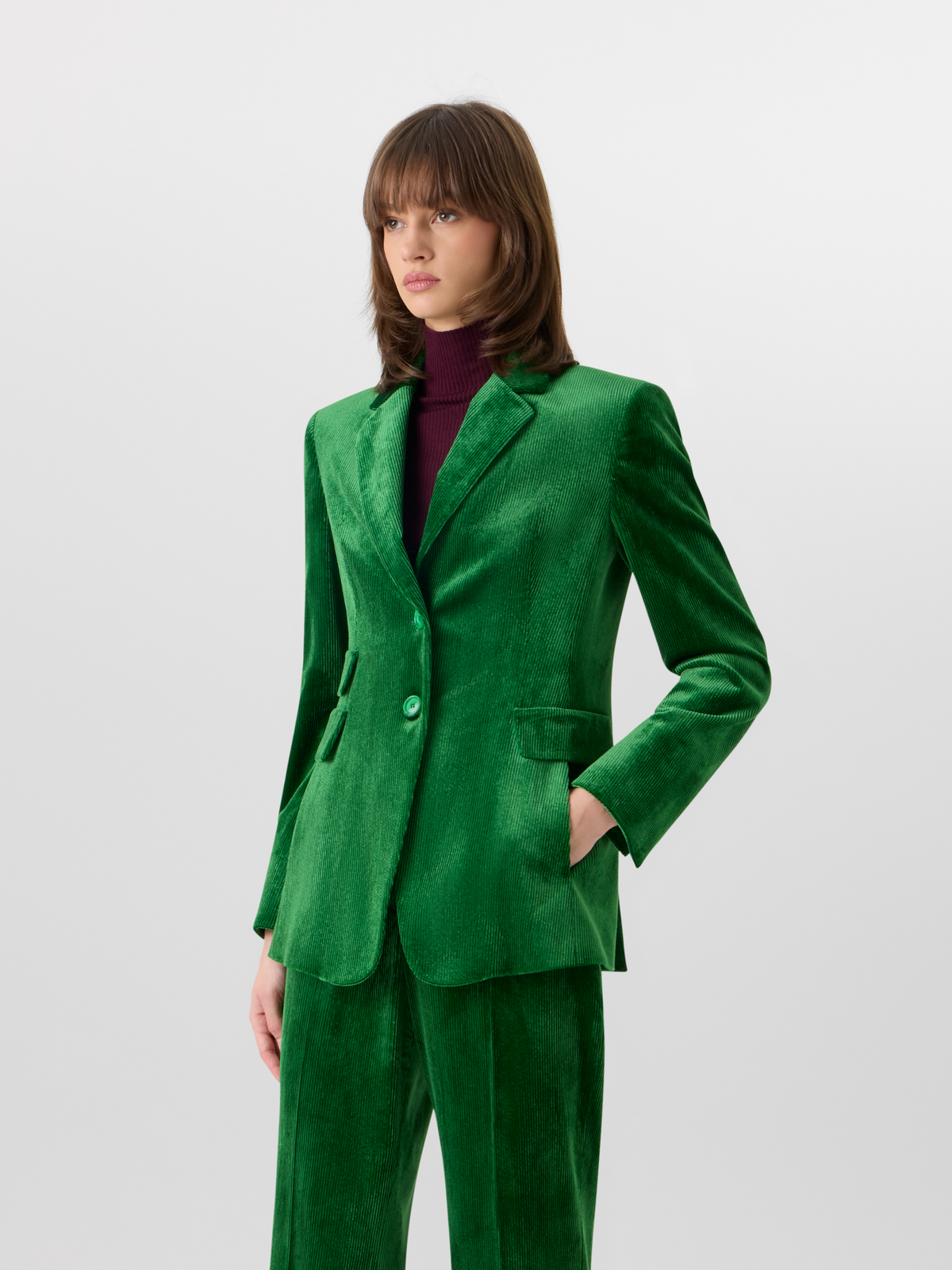 Designer ビスコースストレッチコーデュロイ ジャケット The Arie Jacket（アリエ・ジャケット） - グリーン #editorial