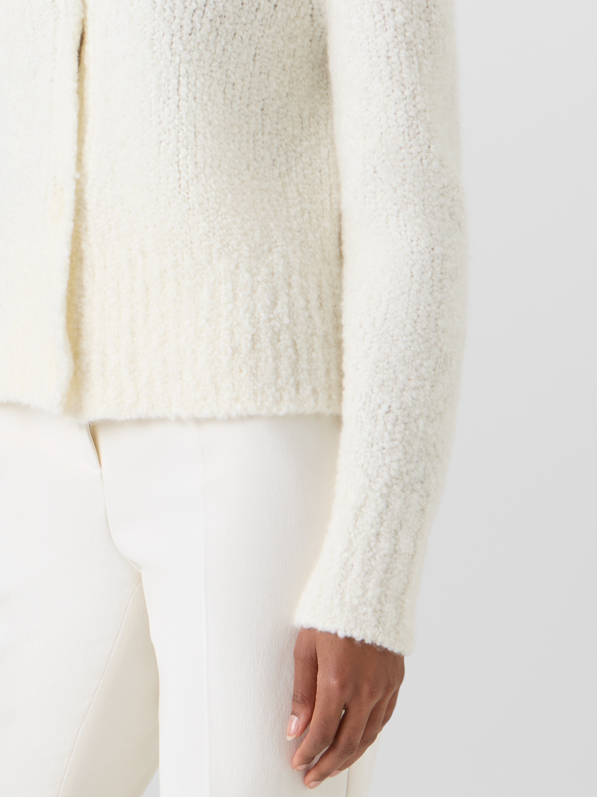 Designer カシミアシルクブークレ ・ニットカーディガン #editorial