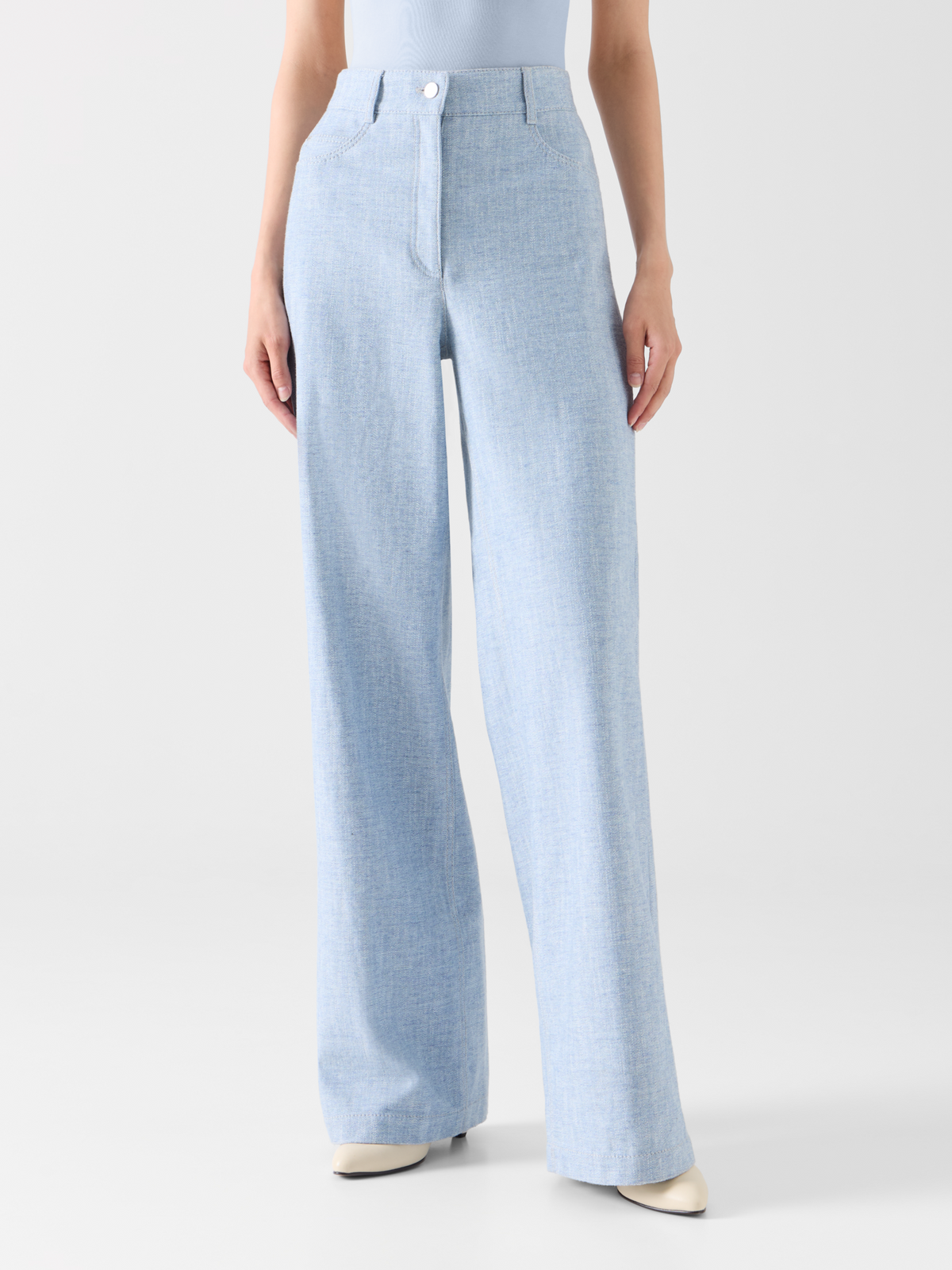 Designer ブラッシュドコットンデニム パンツ The Cooper Pants（クーパー・パンツ） - ブルー #editorial