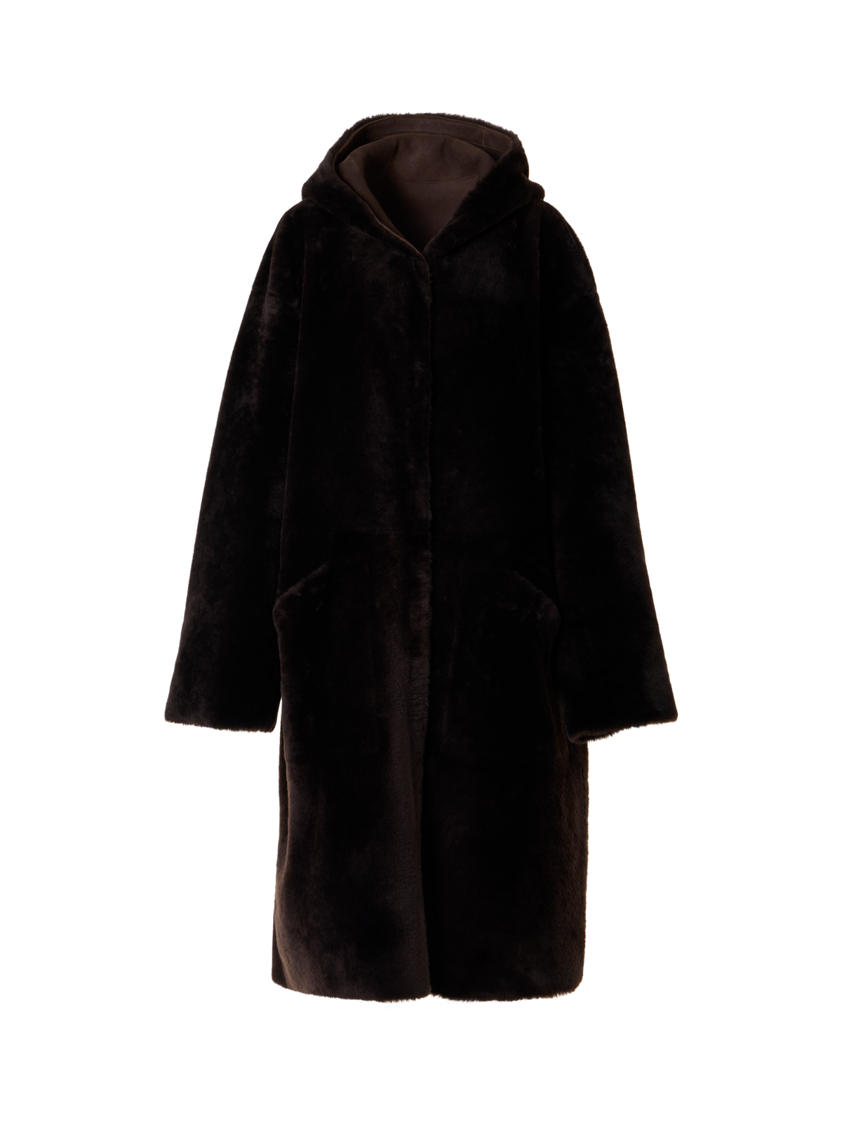 Designer ラムシアリング コート The Basil Coat（バジル・コート） - ブラウン