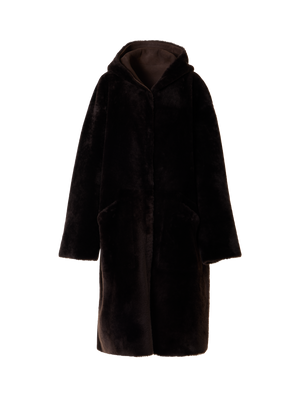 Designer ラムシアリング コート The Basil Coat（バジル・コート） - ブラウン