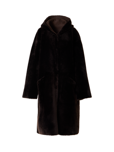 Designer ラムシアリング コート The Basil Coat（バジル・コート） - ブラウン