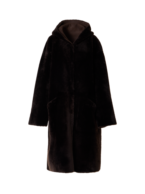 Designer ラムシアリング コート The Basil Coat（バジル・コート） - ブラウン