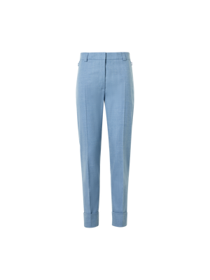 Designer ウールストレッチフランネル ・パンツ - ブルー