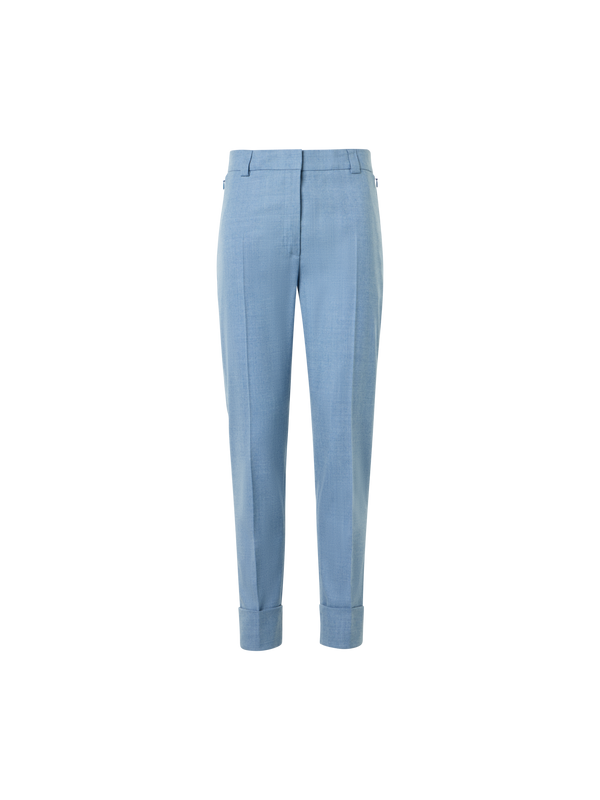 Designer ウールストレッチフランネル ・パンツ - ブルー