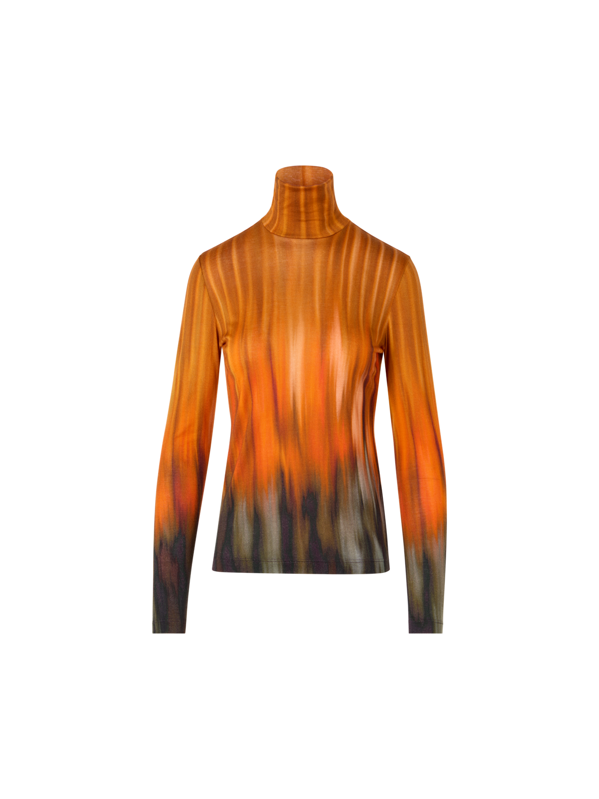 Designer カシミヤシルクジャージー シャツ - ブラック - オレンジ
