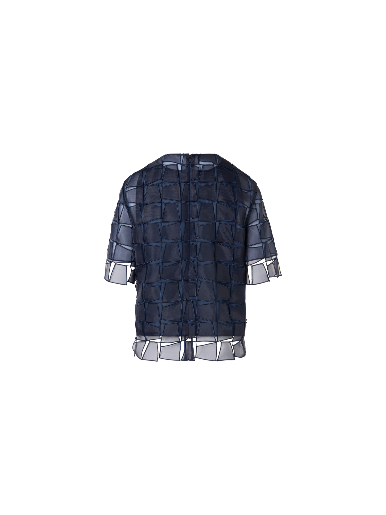 Designer オーガンザトラペゾイドエンブロイダリー・ブラウス