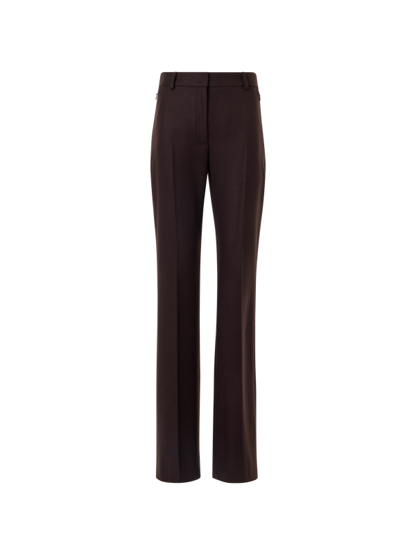 Designer ウールストレッチフランネル パンツ The Marilyn Pants（マリリン・パンツ - ブラウン
