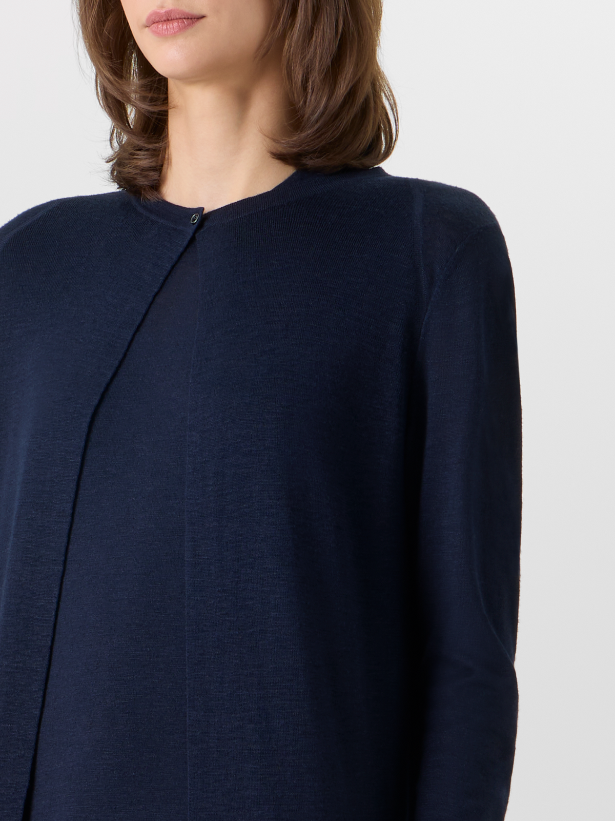 Designer リネンシルク ・ニットカーディガン - ネイビー #editorial