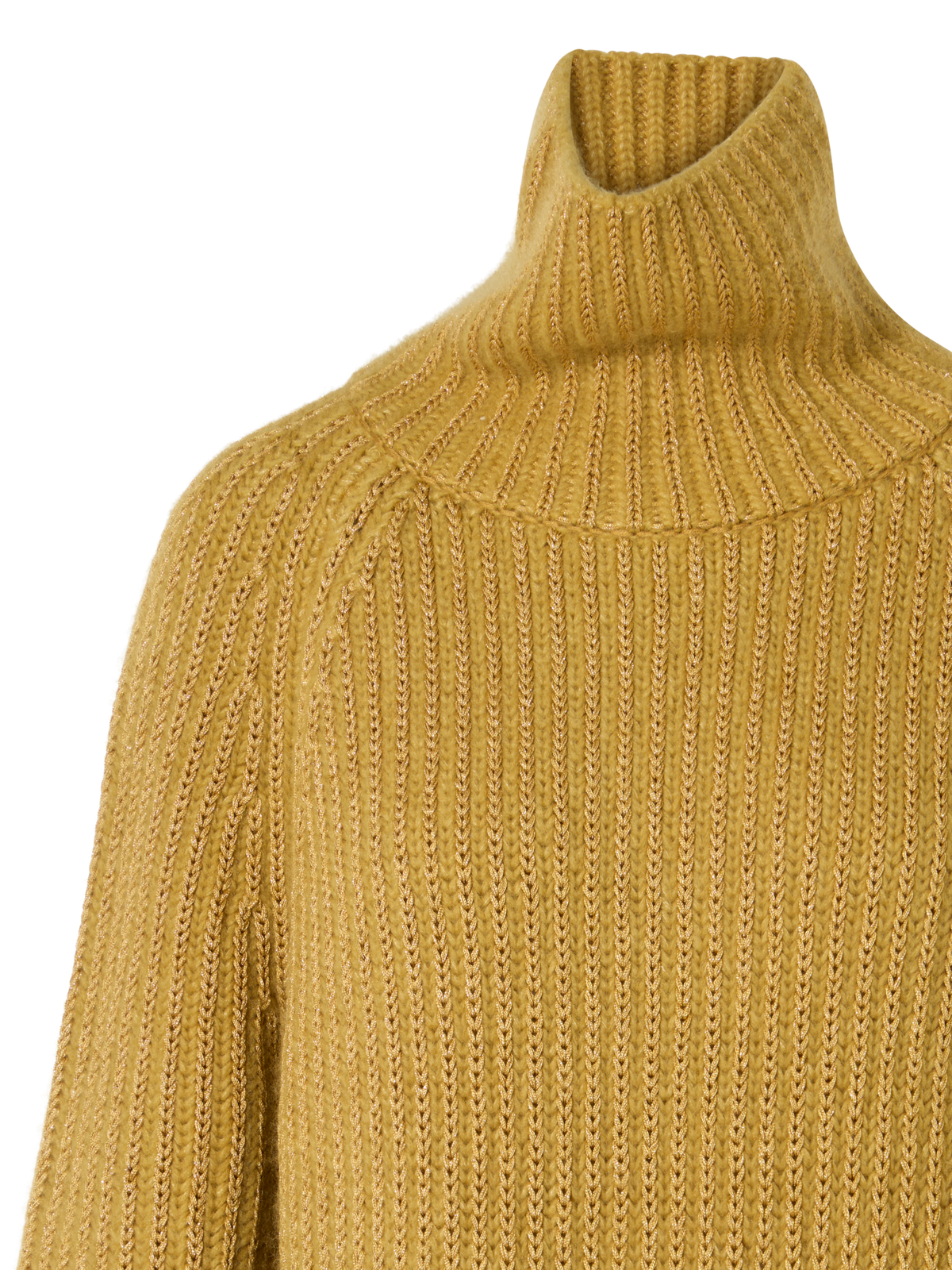 Designer カシミヤシルクラメ ニットプルオーバー - ゴールド