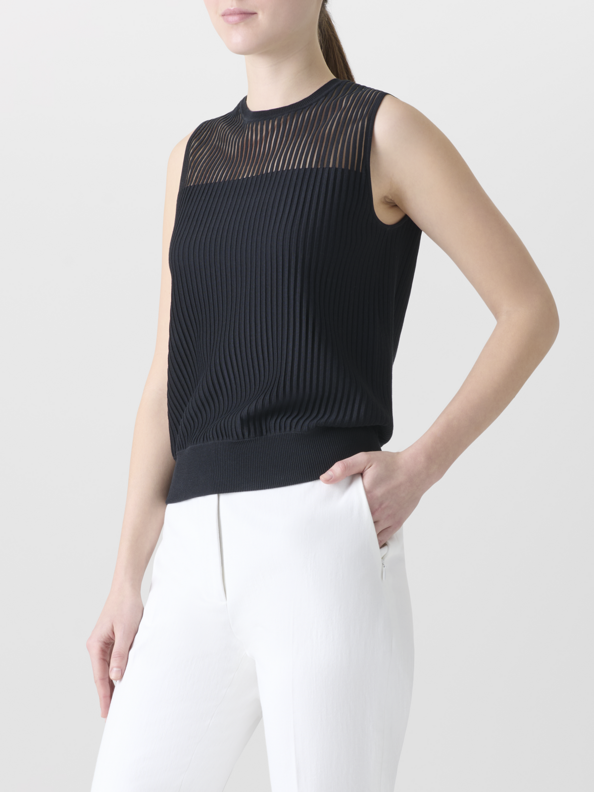 Designer シルクコットン ・ニットプルオーバー #editorial
