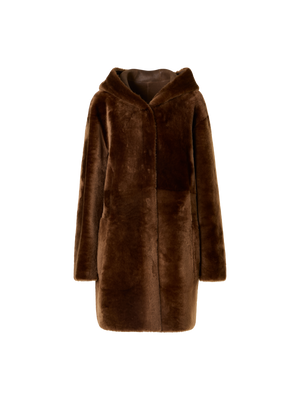 Designer ラムファー コート - ブラウン