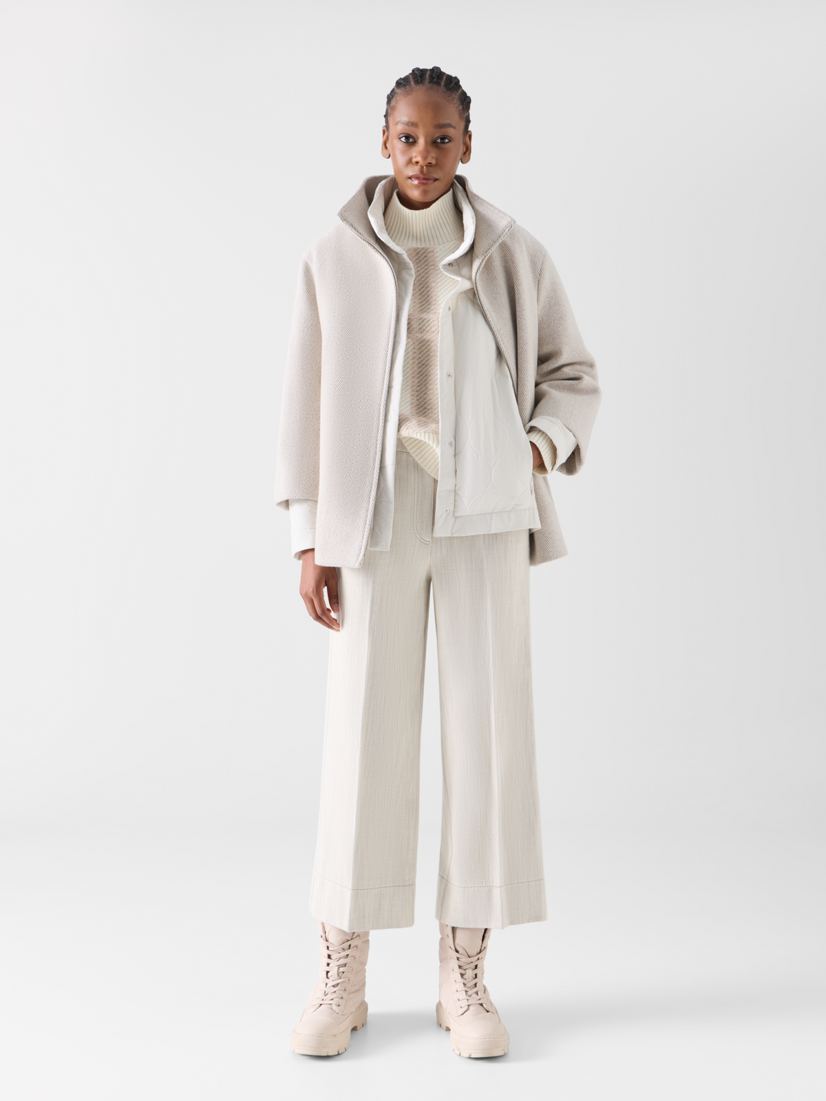 Designer ウールブレンド カーコート - ベージュ #editorial