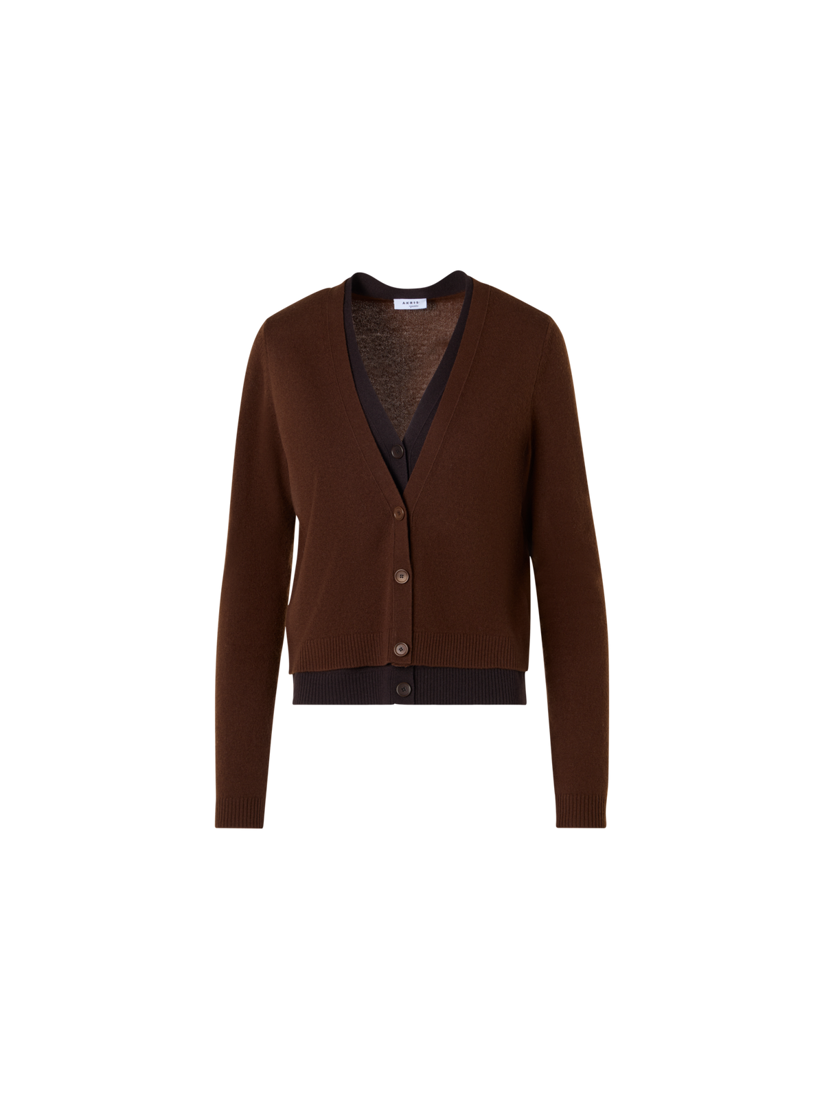 Designer ウールカシミヤ ニットカーディガン - ブラウン