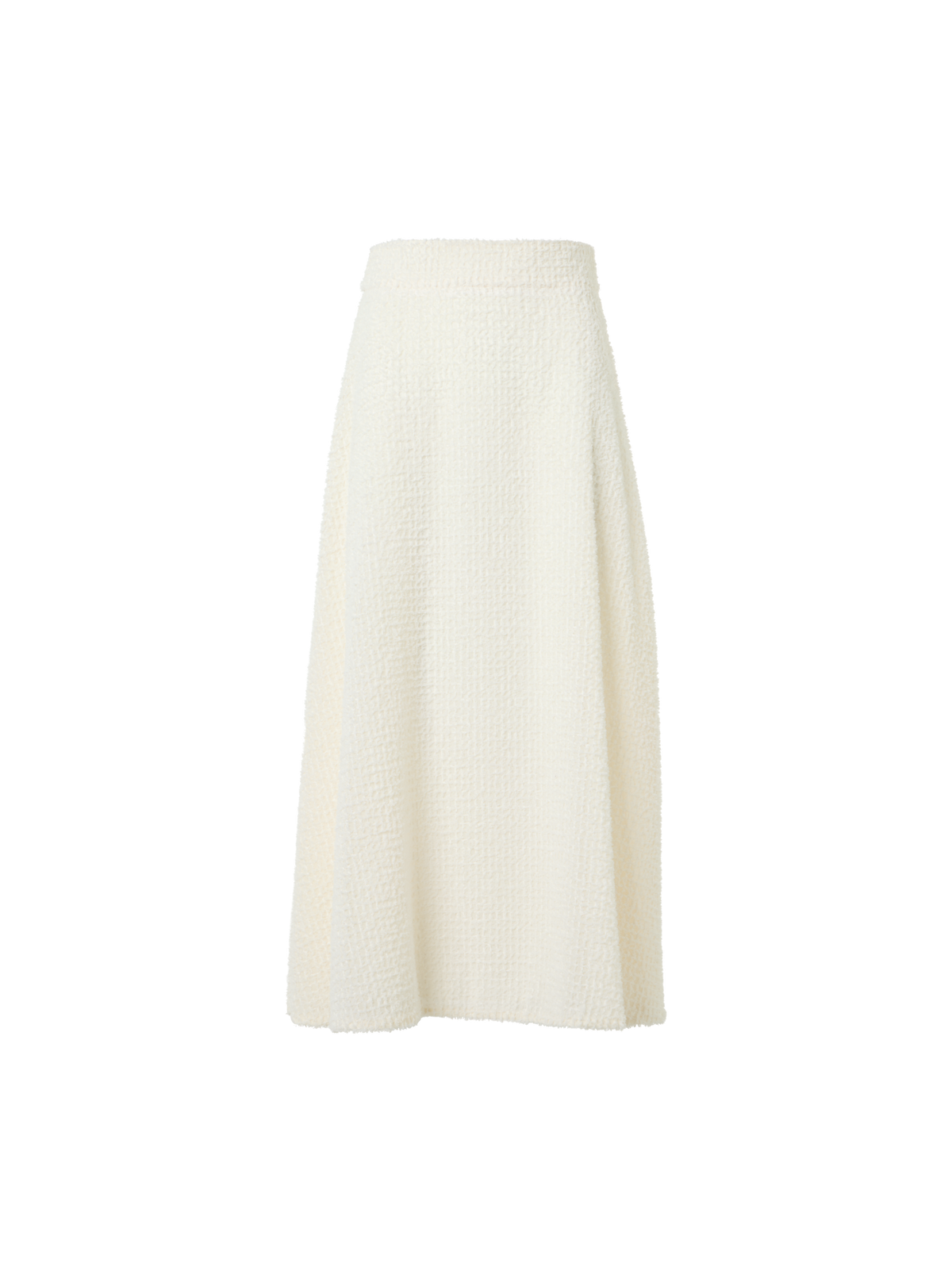 Designer フリンジ付きテクノグリッド素材 (ポリエステル) ・スカート - エクリュ