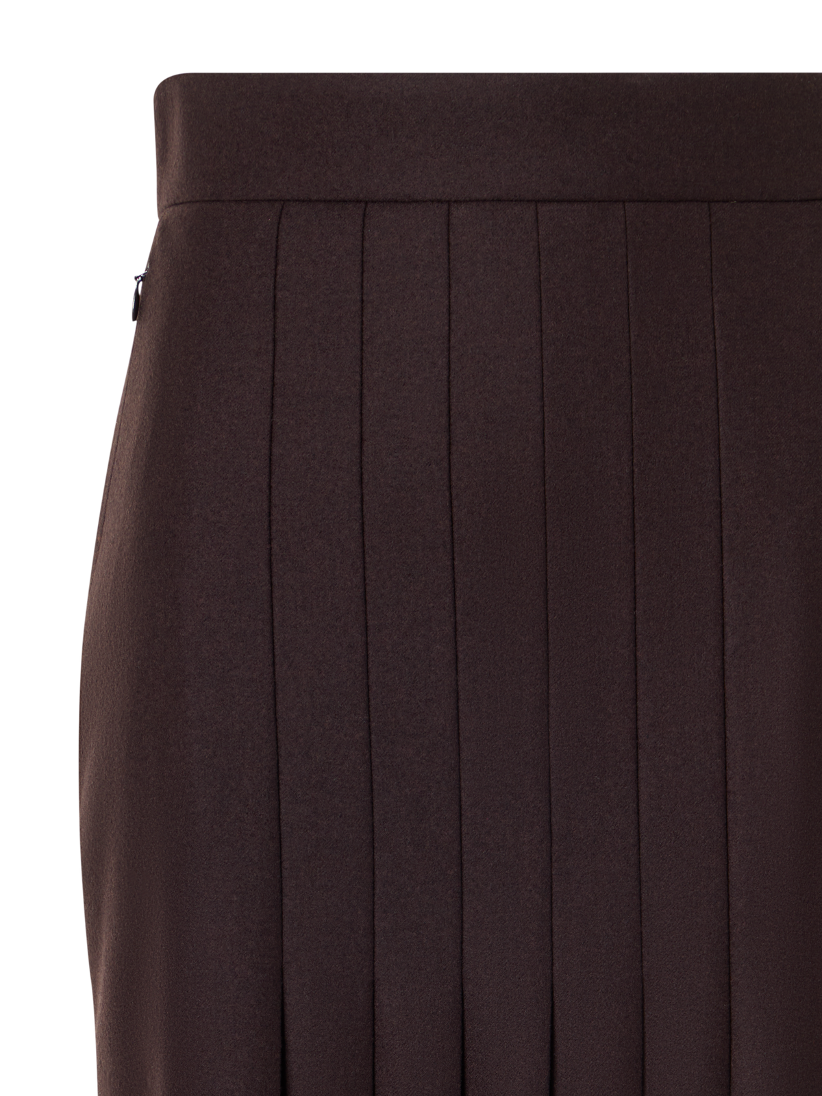 Designer ウールストレッチフランネル スカート - ブラウン