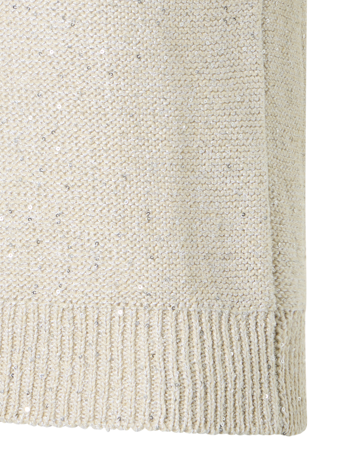 Designer リネンコットンブレンド ・ニットプルオーバー - ベージュ